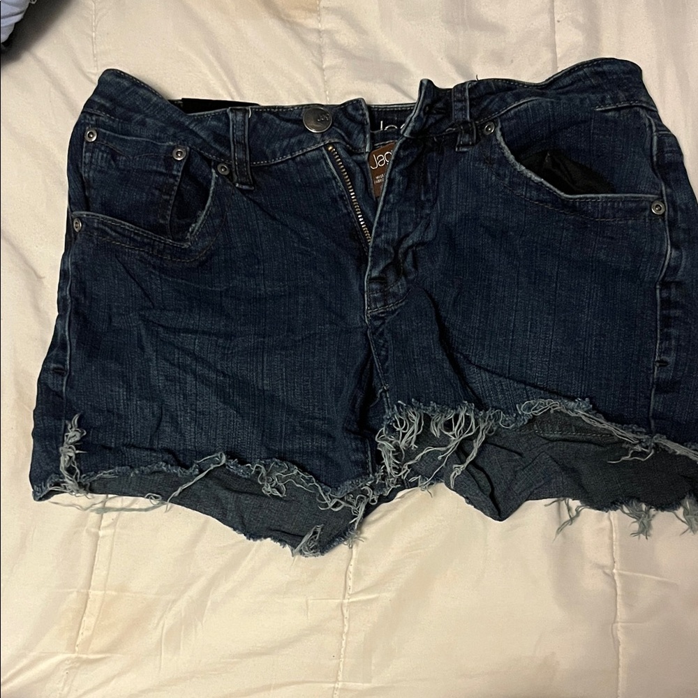 Denim Frayed Hem Women Shorts